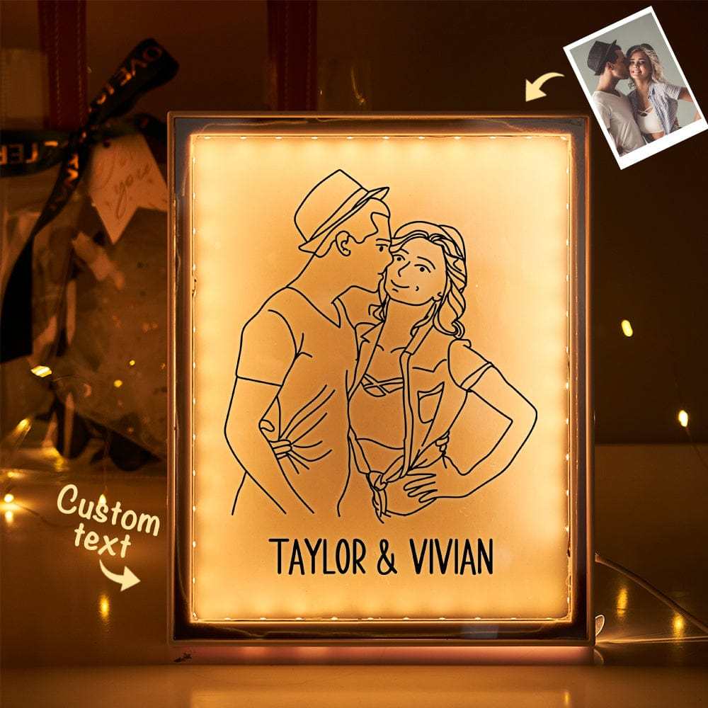 Custom Portrait Night Light Photo Night Light Mirror Light Anniversary Gifts for Her-Blongser