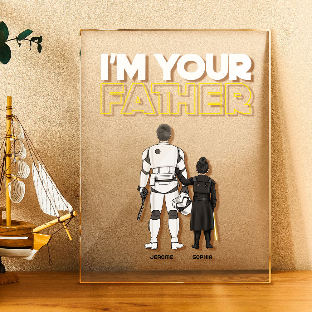 Custom I Am Their Father Night Light Personalized Acrylic Plaque Home Decoration Lamp Father's Day Gift-Blongser