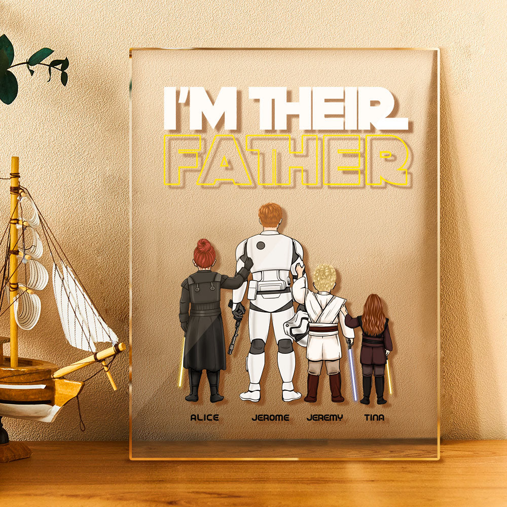Custom I Am Their Father Night Light Personalized Acrylic Plaque Home Decoration Lamp Father's Day Gift-Blongser