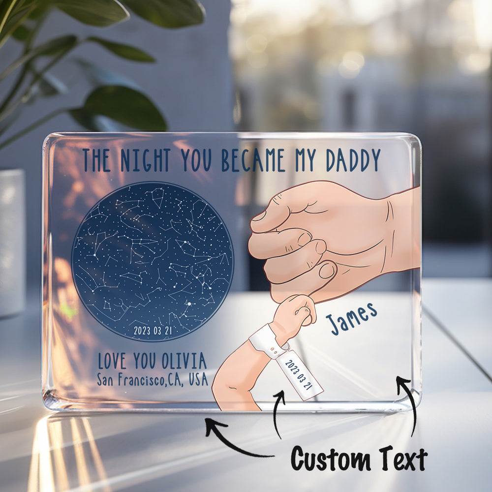 Custom Star Map Night Light Personalized Name The Night You Became My Daddy For Fayher¡®s Day Gifts-Blongser