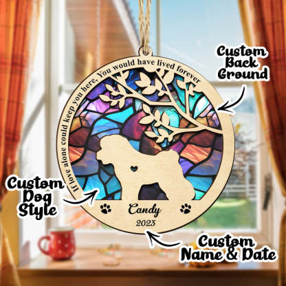 Personalized Dog Memorial Suncatcher Pet Memorial Ornament Gifts for Dog Lovers-Blongser