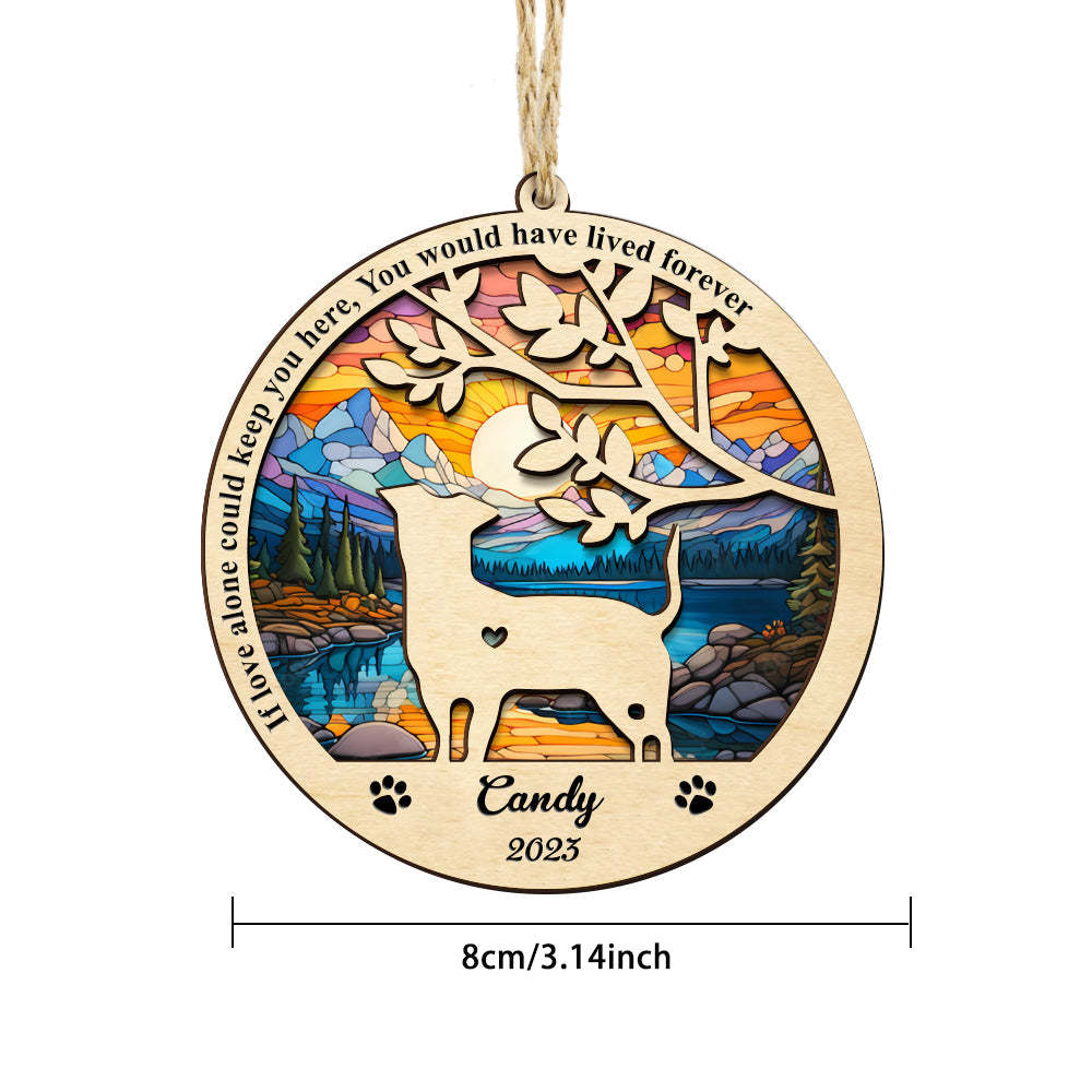 Personalized Dog Memorial Suncatcher Pet Memorial Ornament Gifts for Dog Lovers-Blongser