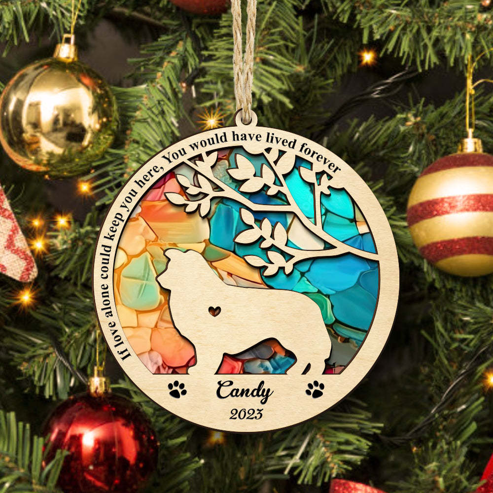 Personalized Dog Memorial Suncatcher Pet Memorial Ornament Gifts for Dog Lovers-Blongser