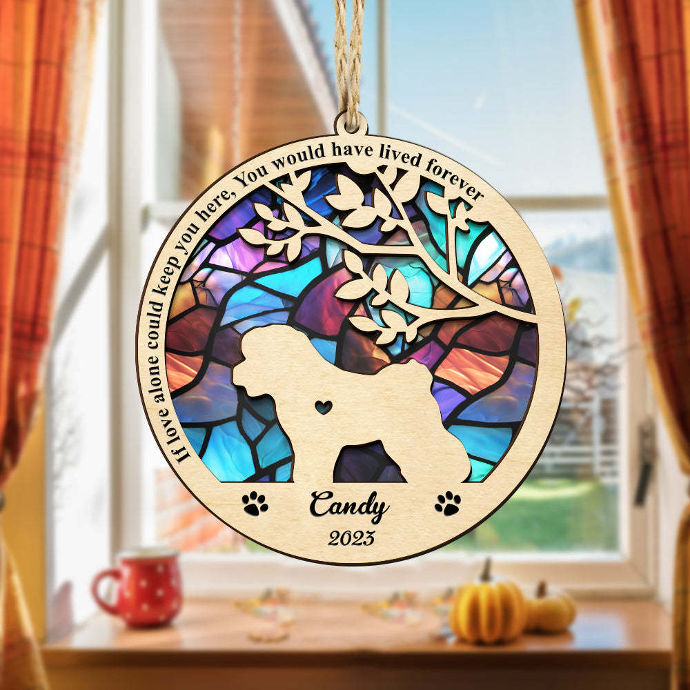 Personalized Dog Memorial Suncatcher Pet Memorial Ornament Gifts for Dog Lovers-Blongser