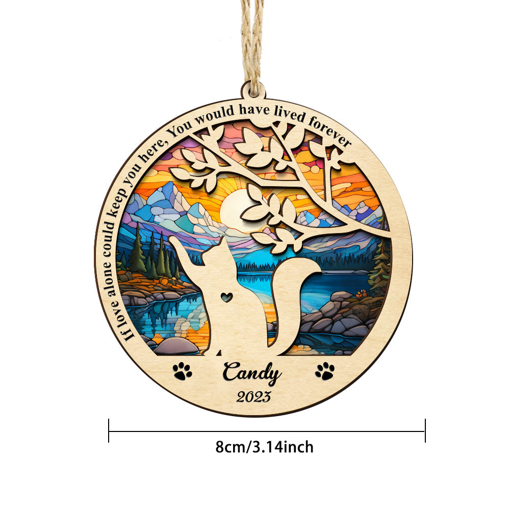 Custom Cat Memorial Suncatcher Pet Memorial Ornament Loss of Pet Sympathy Gift-Blongser