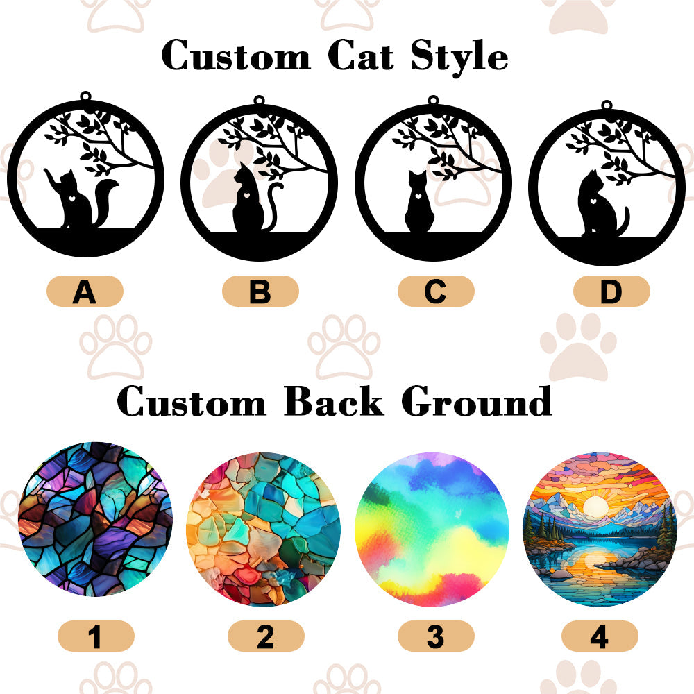 Custom Cat Memorial Suncatcher Pet Memorial Ornament Loss of Pet Sympathy Gift-Blongser