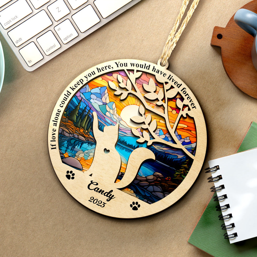 Custom Cat Memorial Suncatcher Pet Memorial Ornament Loss of Pet Sympathy Gift-Blongser