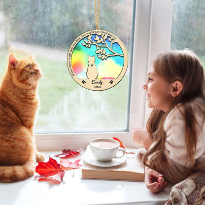 Custom Cat Memorial Suncatcher Pet Memorial Ornament Loss of Pet Sympathy Gift-Blongser