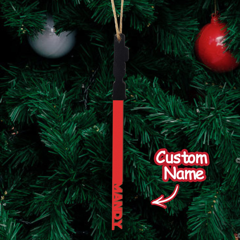 Personalized Christmas Lightsaber ornament Custom Family Member Name Unique Christmas Gifts-Blongser