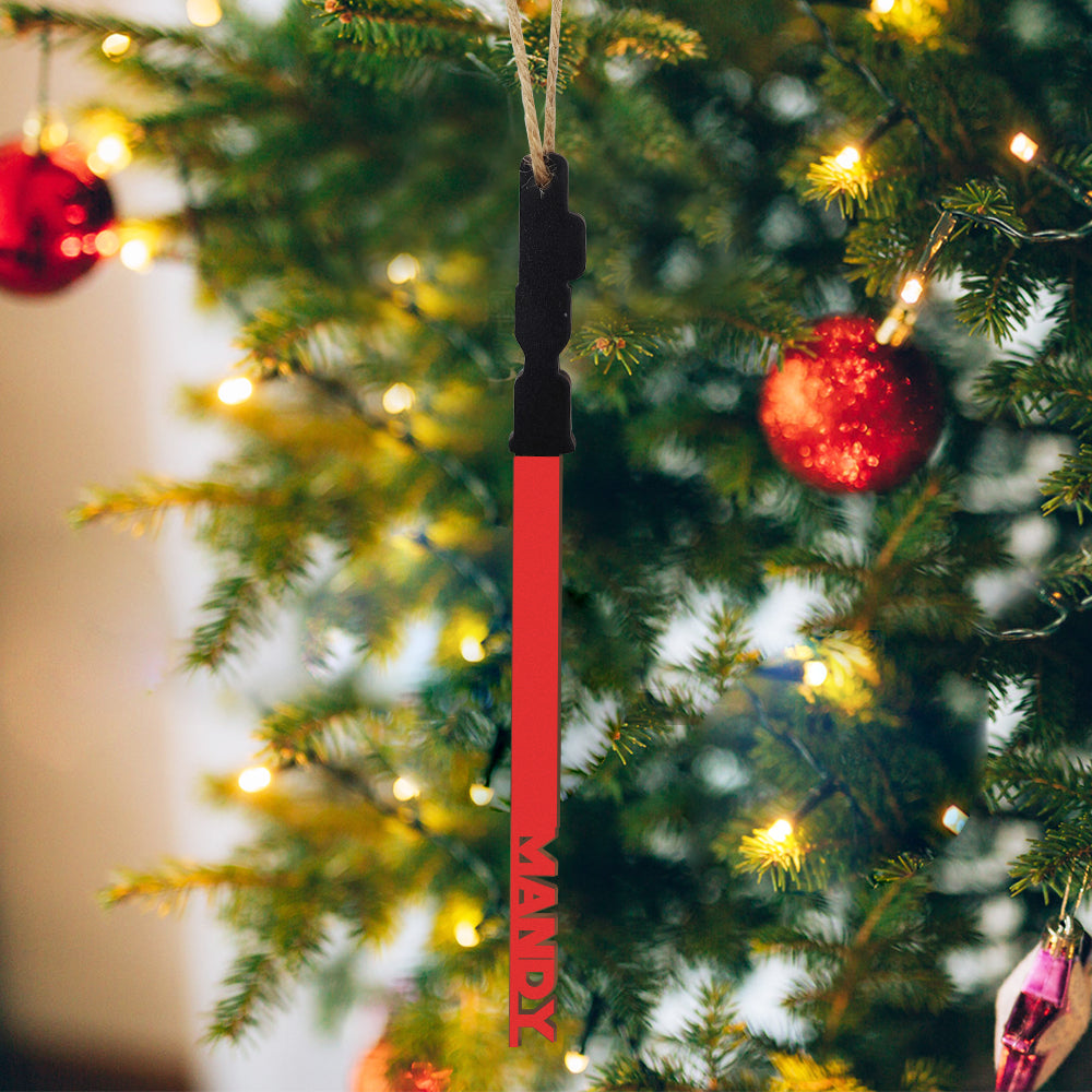 Personalized Christmas Lightsaber ornament Custom Family Member Name Unique Christmas Gifts-Blongser