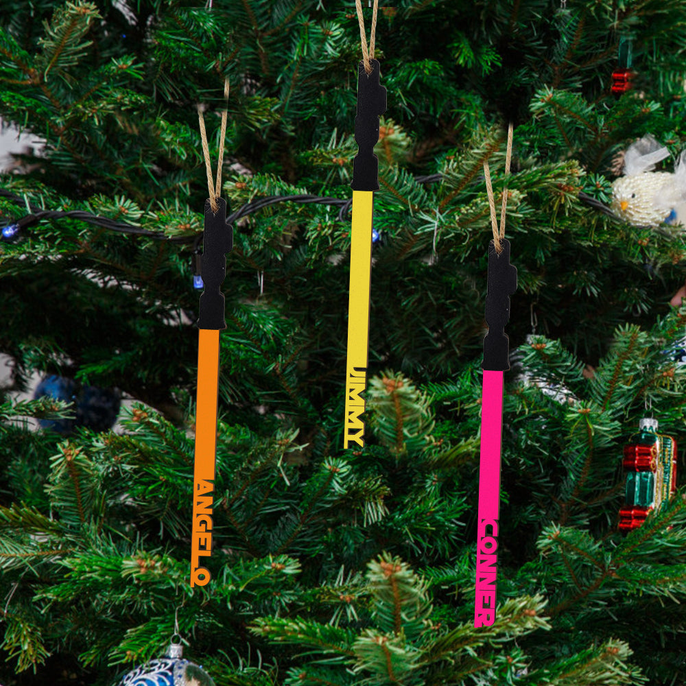 Personalized Christmas Lightsaber ornament Custom Family Member Name Unique Christmas Gifts-Blongser