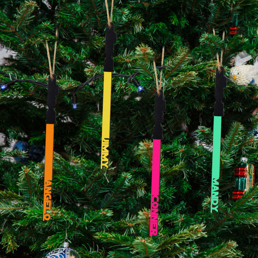 Personalized Christmas Lightsaber ornament Custom Family Member Name Unique Christmas Gifts-Blongser