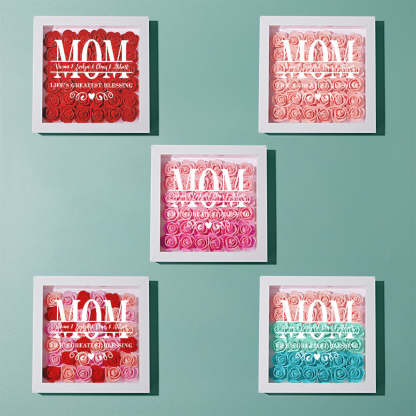 Custom Flower Shadow Box Personalized Name Flower Shadowbox Frame Mother's Day Gift-Blongser