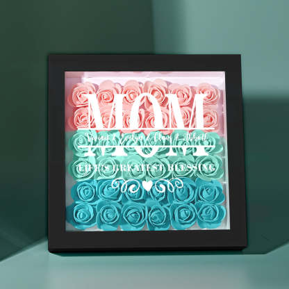 Custom Flower Shadow Box Personalized Name Flower Shadowbox Frame Mother's Day Gift-Blongser