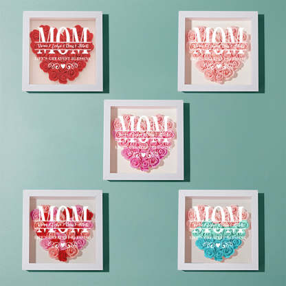 Custom Flower Shadow Box Personalized Name Flower Shadowbox Frame Mother's Day Gift-Blongser