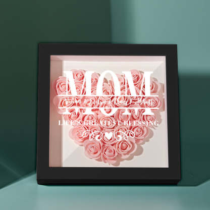 Custom Flower Shadow Box Personalized Name Flower Shadowbox Frame Mother's Day Gift-Blongser