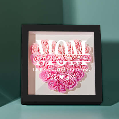 Custom Flower Shadow Box Personalized Name Flower Shadowbox Frame Mother's Day Gift-Blongser