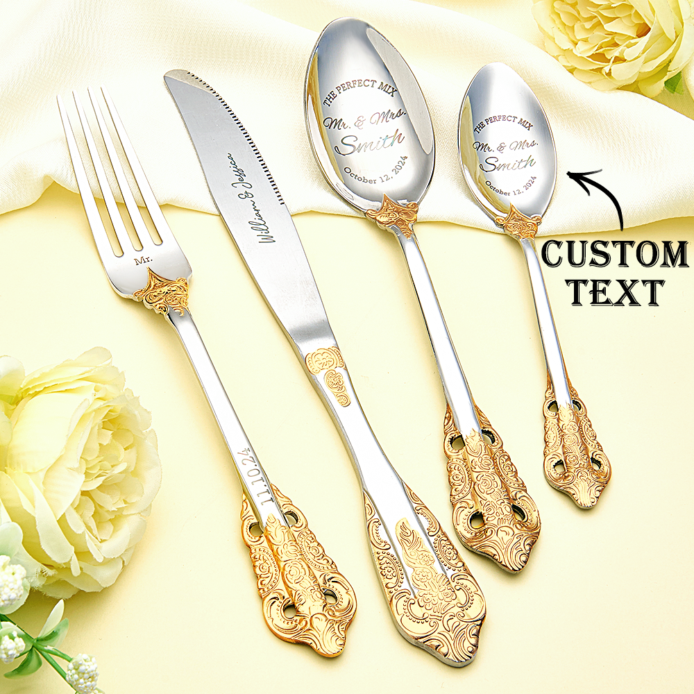 Personalized Wedding Tableware Mr & Mrs Wedding Forks Wedding Gifts-Blongser