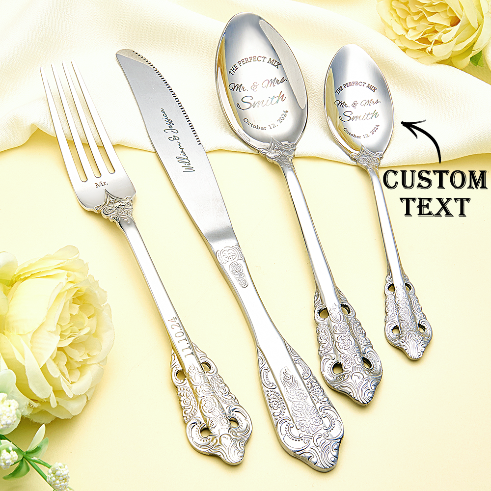 Personalized Wedding Tableware Mr & Mrs Wedding Forks Wedding Gifts-Blongser
