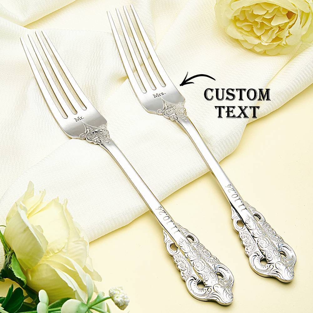Personalized Wedding Tableware Mr & Mrs Wedding Forks Wedding Gifts-Blongser