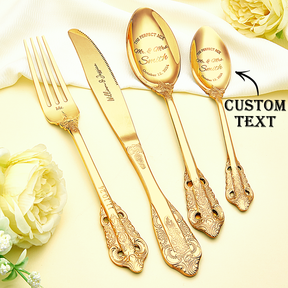 Personalized Wedding Tableware Mr & Mrs Wedding Forks Wedding Gifts-Blongser