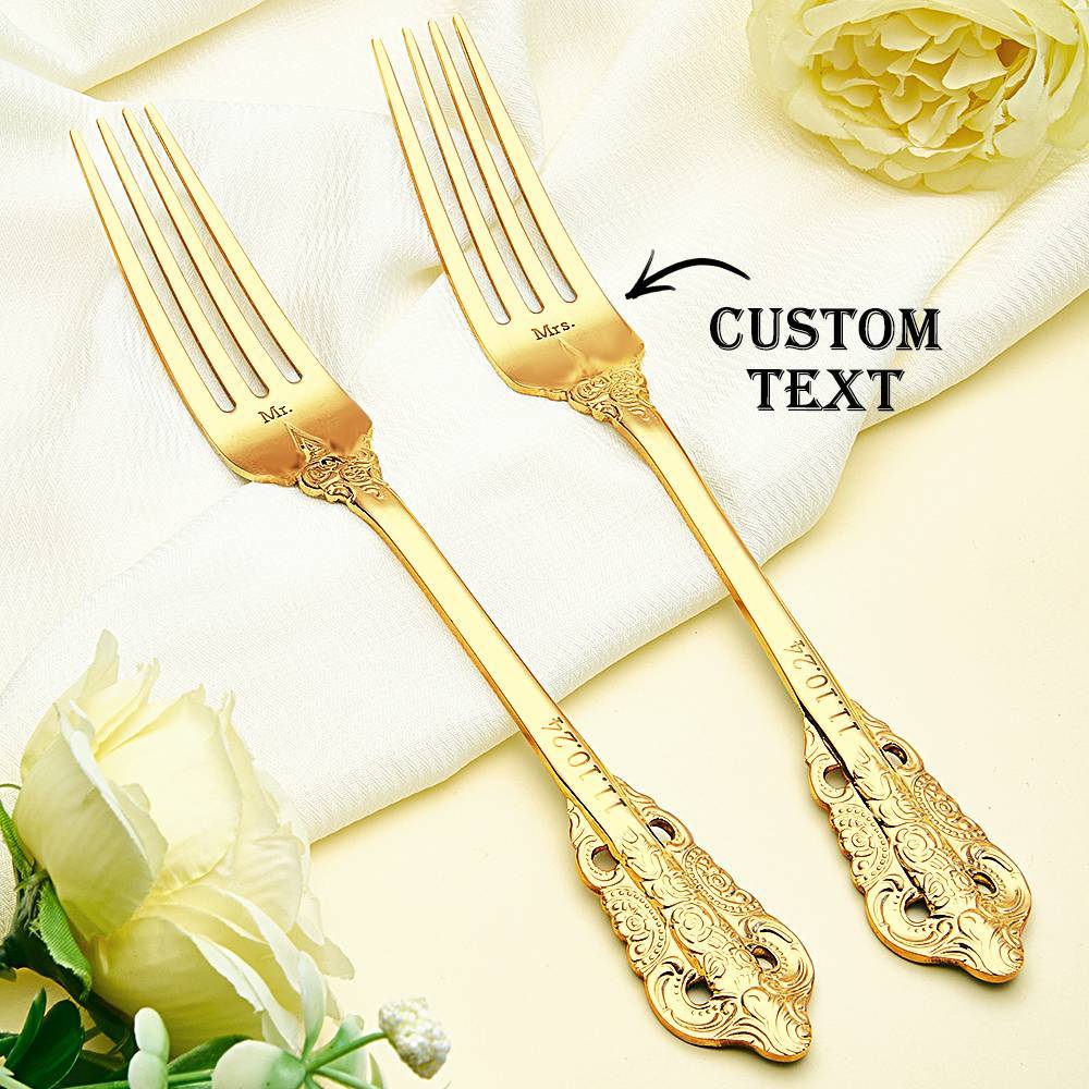 Personalized Wedding Tableware Mr & Mrs Wedding Forks Wedding Gifts-Blongser