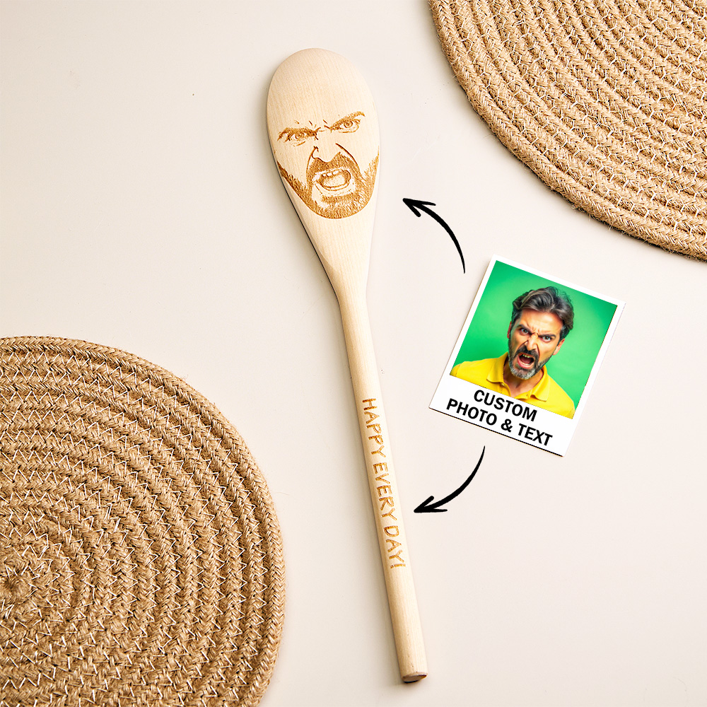 Custom Face Spoon Any Face (Facial Features) Engraved on a Spoon Novelty Gift Mother's Gift Father's Day Gift-Blongser