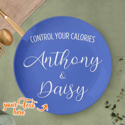 Control Your Calories Ceramic Plate Custom Name Dinner Plate Tableware-Blongser