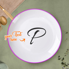 Personalized Letter Initial Ceramic Dinner Plate Tableware