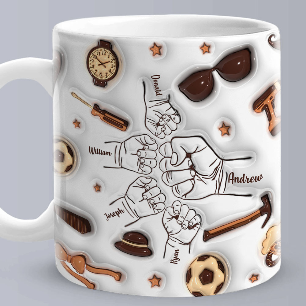 Personalized Fist Bump Mug for Papa or Grandpa - Perfect Father's Day Gift-Blongser