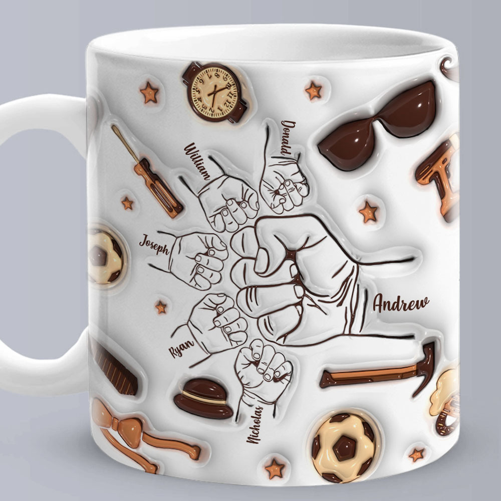 Personalized Fist Bump Mug for Papa or Grandpa - Perfect Father's Day Gift-Blongser