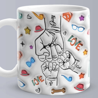Personalized 3D Inflated Effect Kids Name Mug - Perfect Father's Day Gift-Blongser