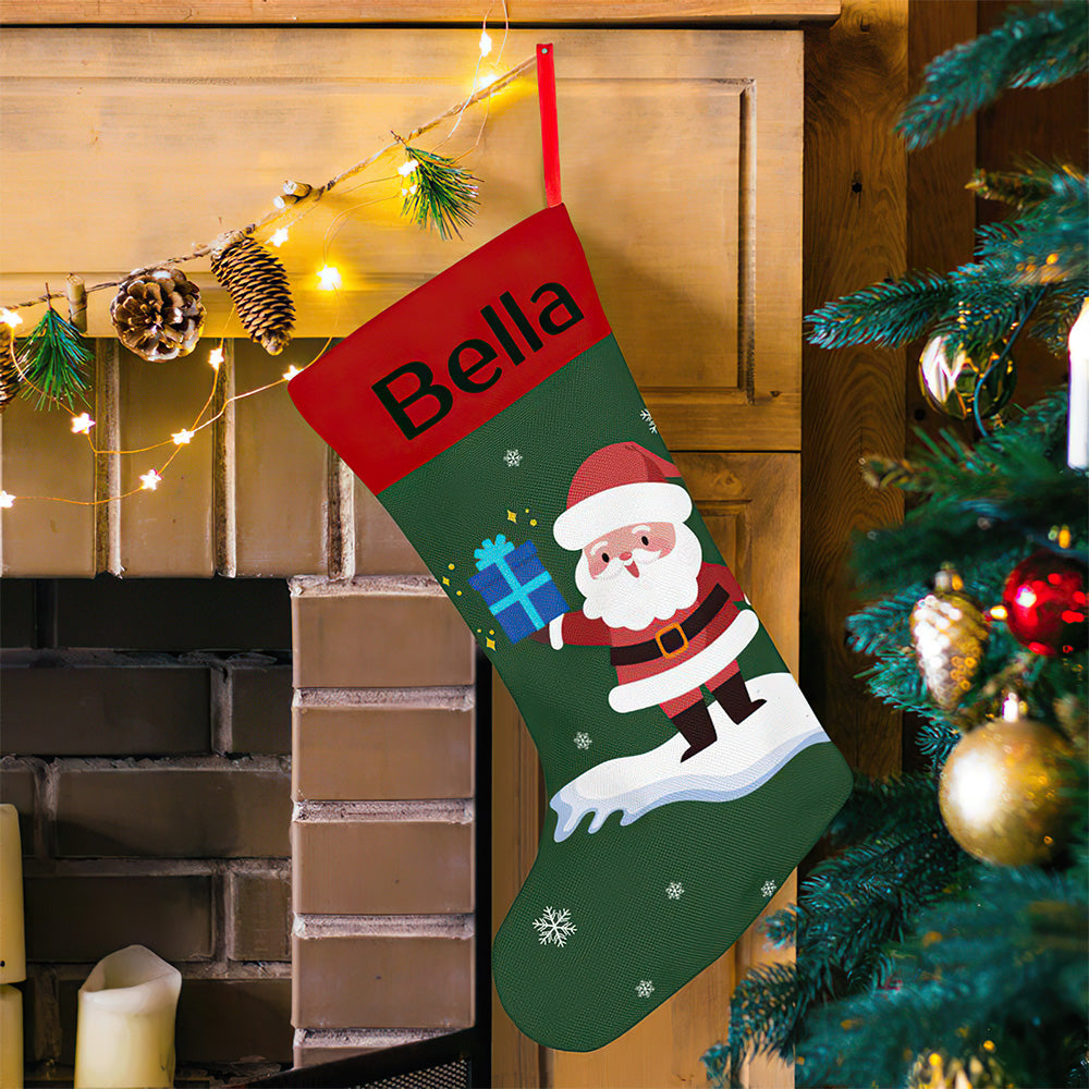 Personalised Christmas Stocking - Ballantines Font - Custom Name Stocking Christmas Gift For Family-Blongser