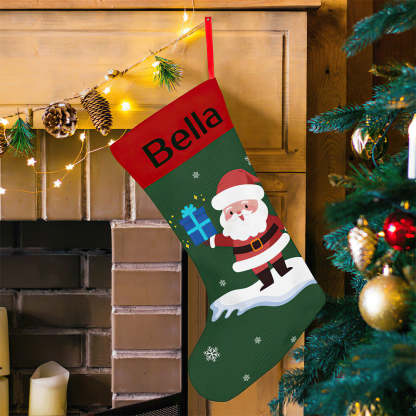 Personalised Christmas Stocking - Ballantines Font - Custom Name Stocking Christmas Gift For Family-Blongser
