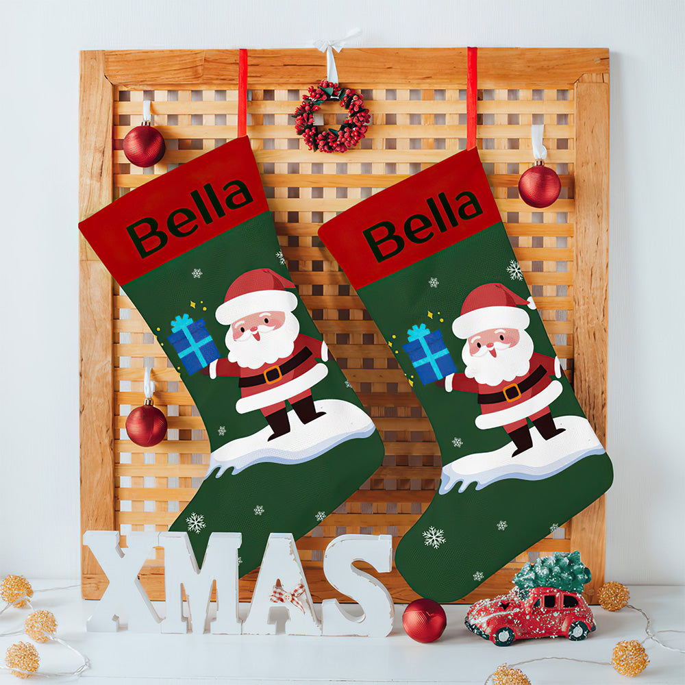 Personalised Christmas Stocking - Ballantines Font - Custom Name Stocking Christmas Gift For Family-Blongser