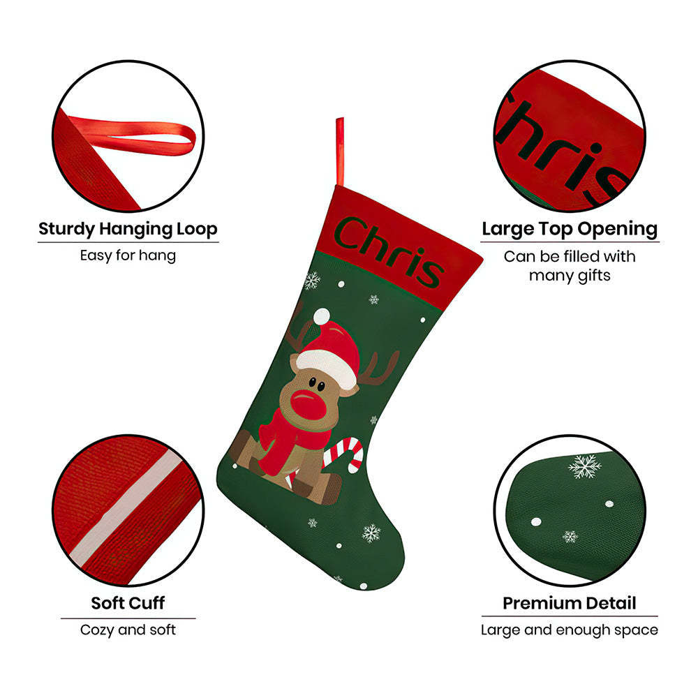 Personalised Christmas Stocking - Ballantines Font - Custom Name Stocking Christmas Gift For Family-Blongser