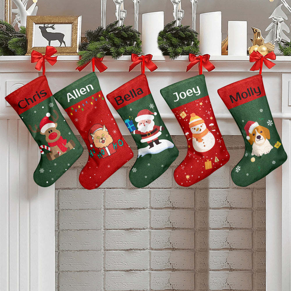 Personalised Christmas Stocking - Ballantines Font - Custom Name Stocking Christmas Gift For Family-Blongser