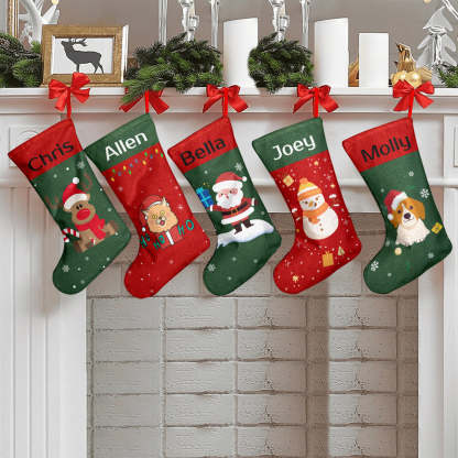 Personalised Christmas Stocking - Ballantines Font - Custom Name Stocking Christmas Gift For Family-Blongser