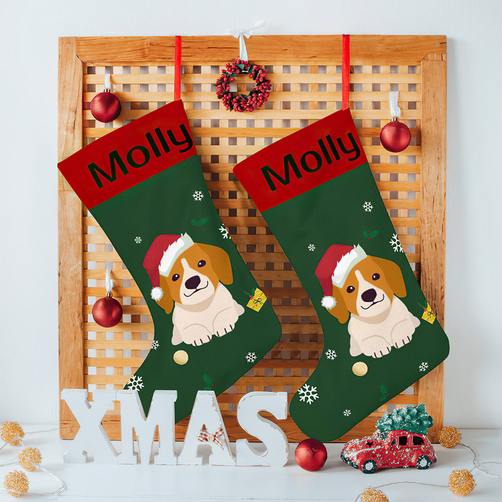 Personalised Christmas Stocking - Ballantines Font - Custom Name Stocking Christmas Gift For Family-Blongser
