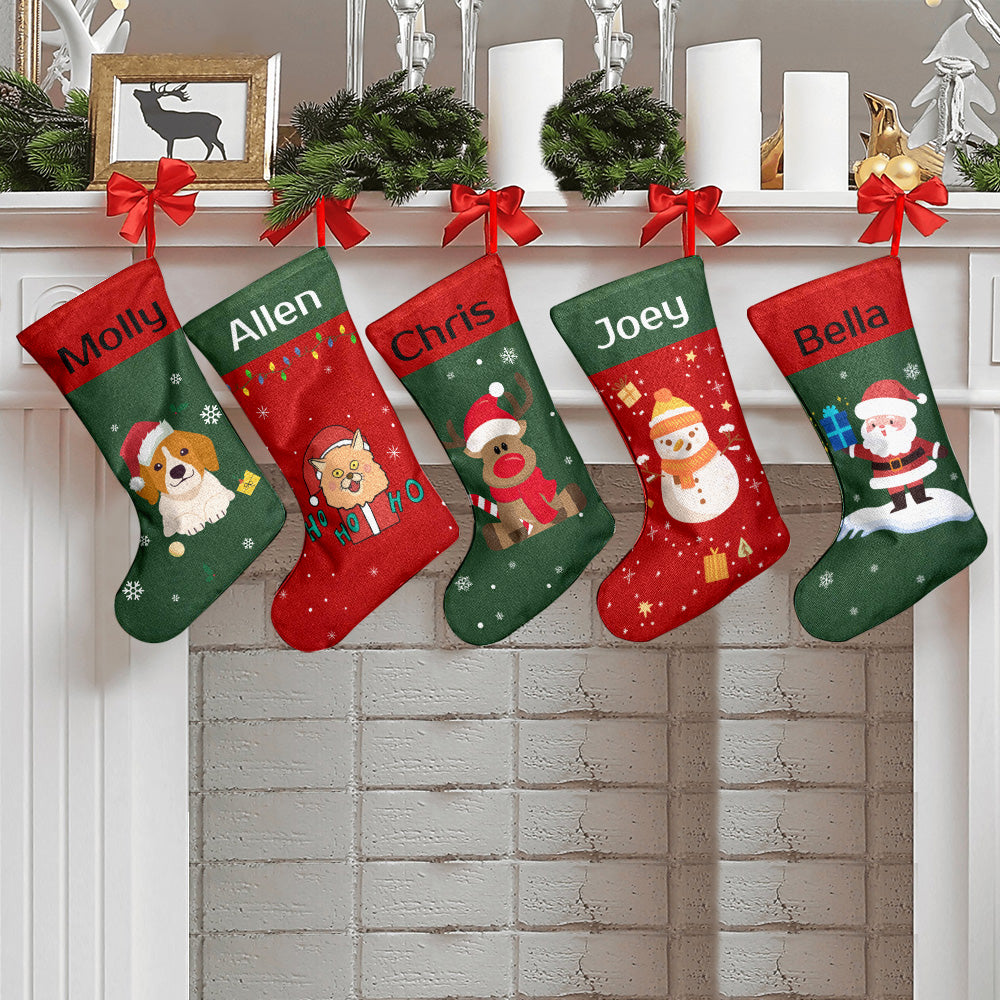 Personalised Christmas Stocking - Ballantines Font - Custom Name Stocking Christmas Gift For Family-Blongser
