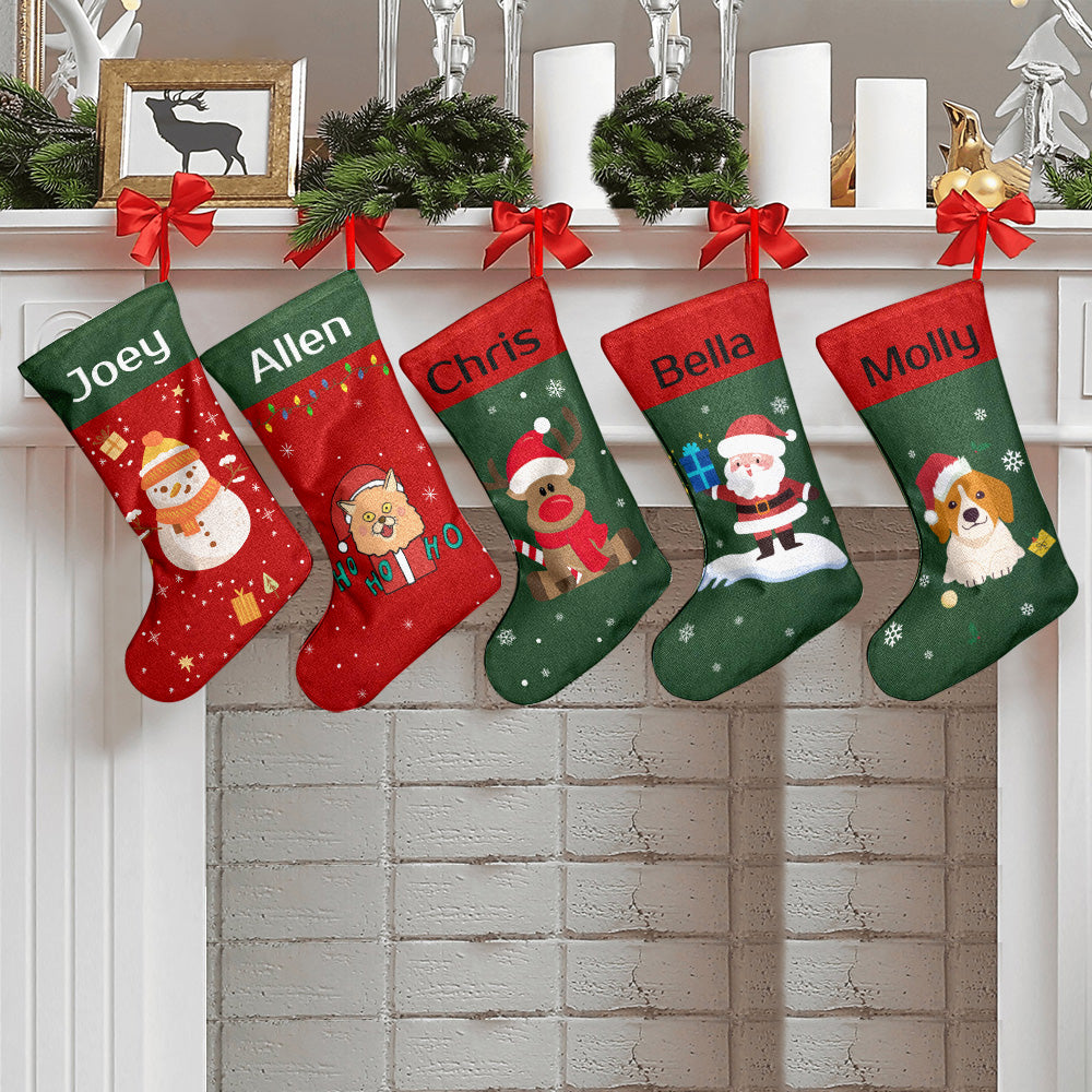 Personalised Christmas Stocking - Ballantines Font - Custom Name Stocking Christmas Gift For Family-Blongser