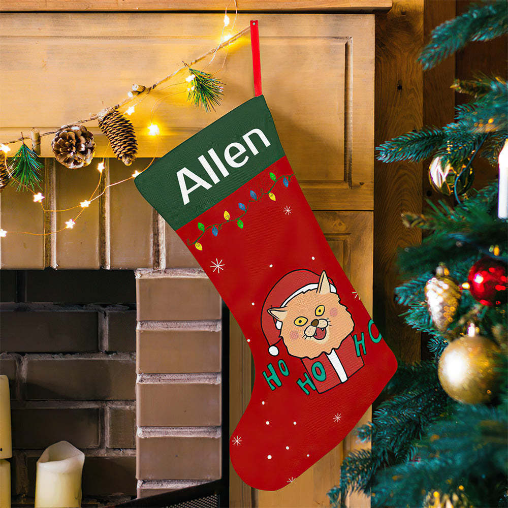 Personalised Christmas Stocking - Ballantines Font - Custom Name Stocking Christmas Gift For Family-Blongser