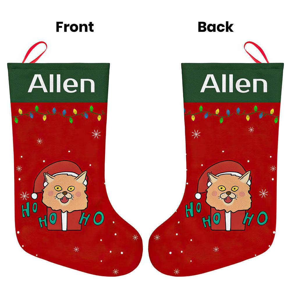 Personalised Christmas Stocking - Ballantines Font - Custom Name Stocking Christmas Gift For Family-Blongser