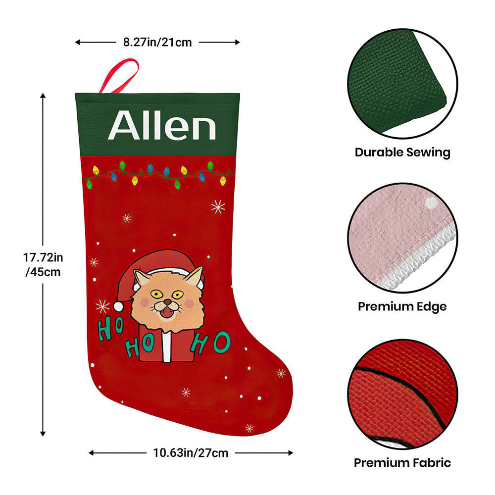 Personalised Christmas Stocking - Ballantines Font - Custom Name Stocking Christmas Gift For Family-Blongser