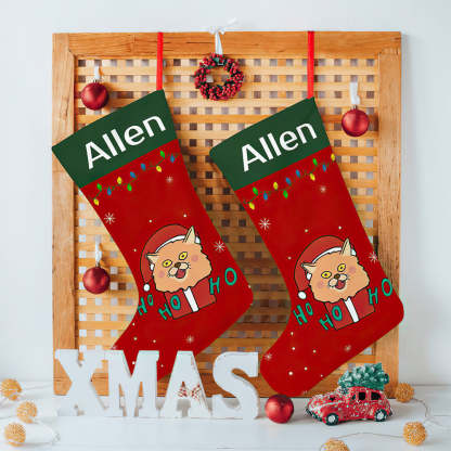 Personalised Christmas Stocking - Ballantines Font - Custom Name Stocking Christmas Gift For Family-Blongser