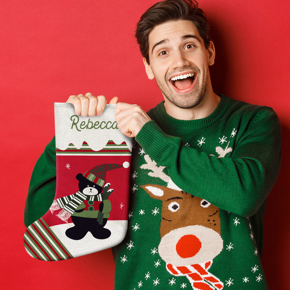 Personalized Name Christmas Stockings Custom Text Christmas Gifts-Blongser