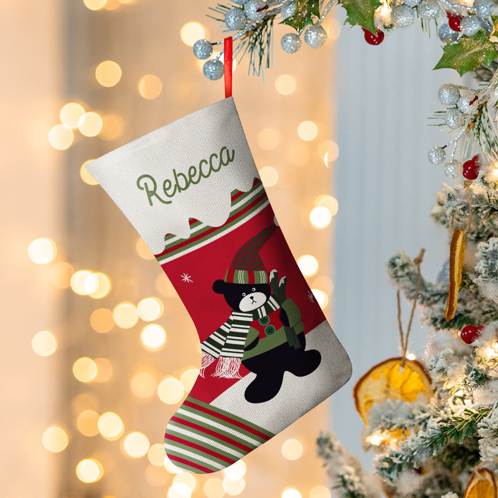 Personalized Name Christmas Stockings Custom Text Christmas Gifts-Blongser