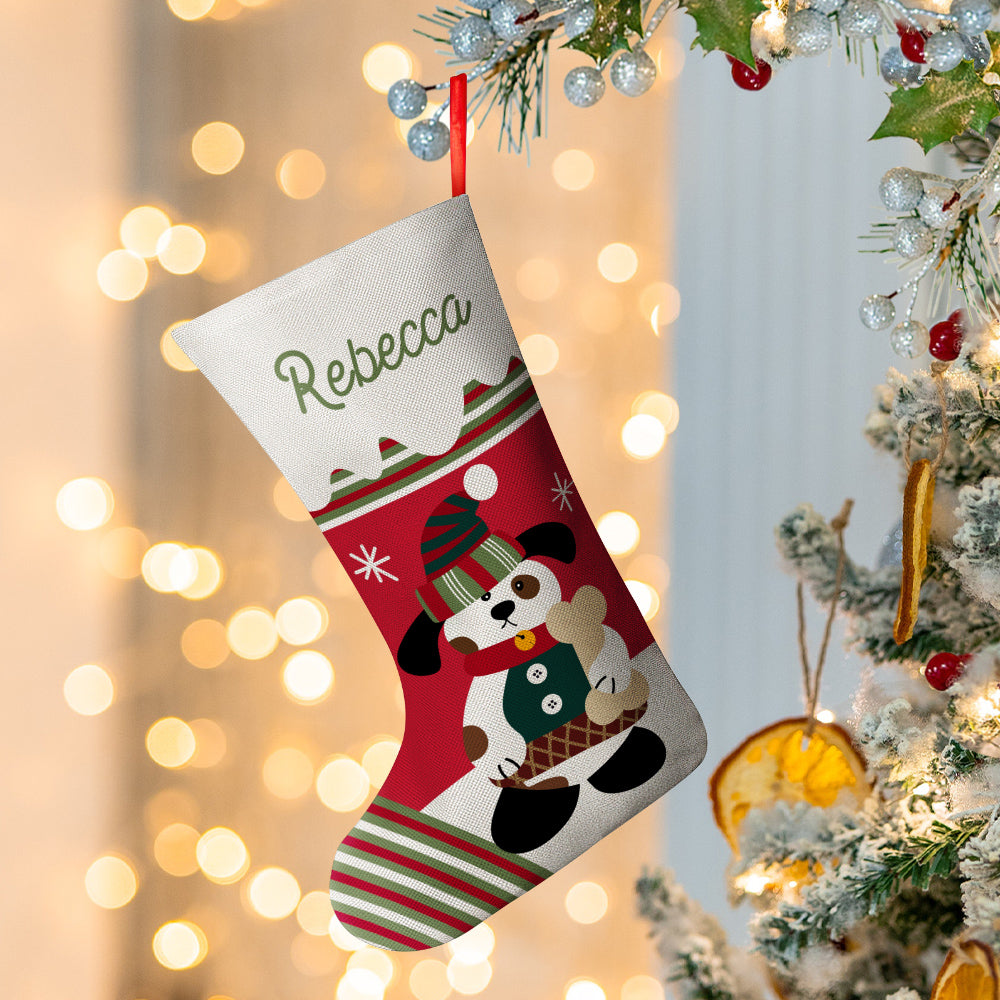 Personalized Name Christmas Stockings Custom Text Christmas Gifts-Blongser