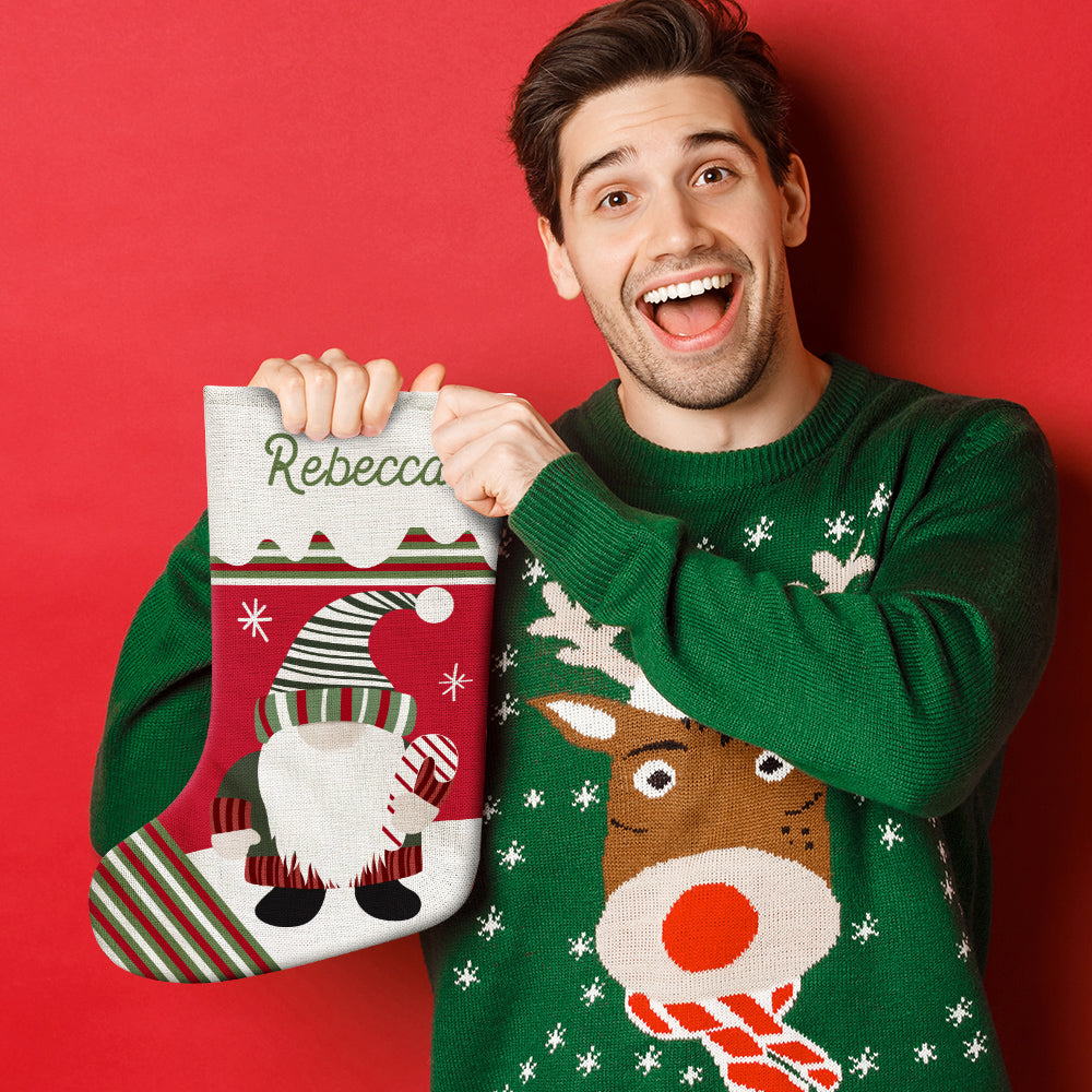 Personalized Name Christmas Stockings Custom Text Christmas Gifts-Blongser