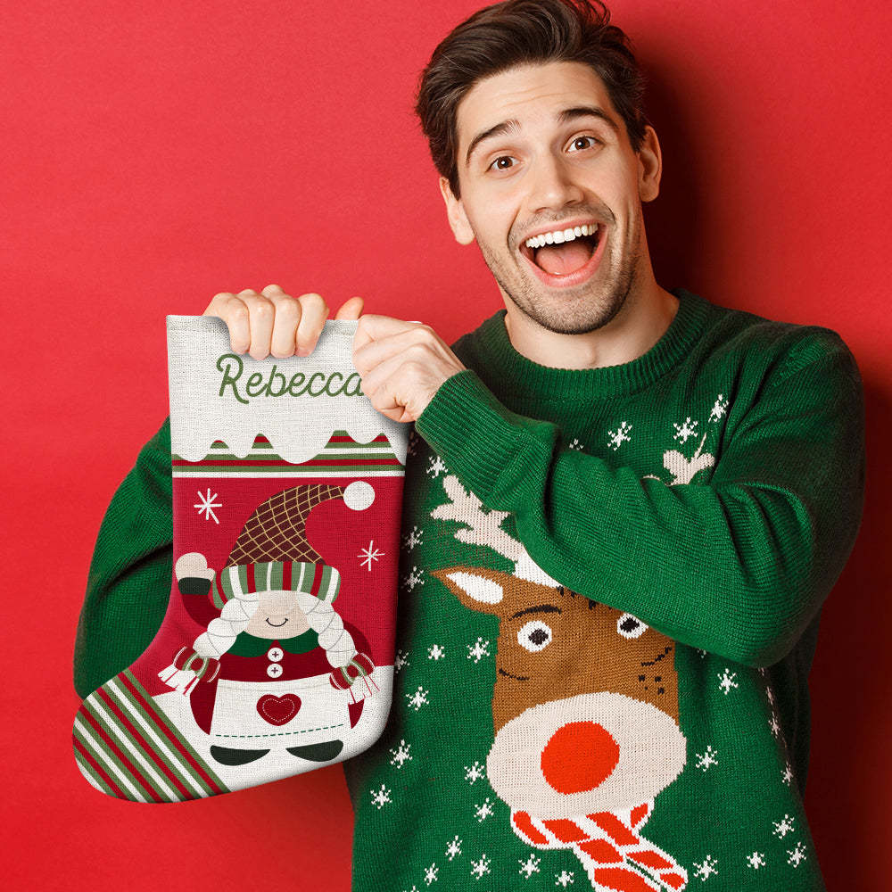 Personalized Name Christmas Stockings Custom Text Christmas Gifts-Blongser